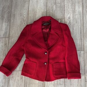 Dana Buchman Red Textured Blazer